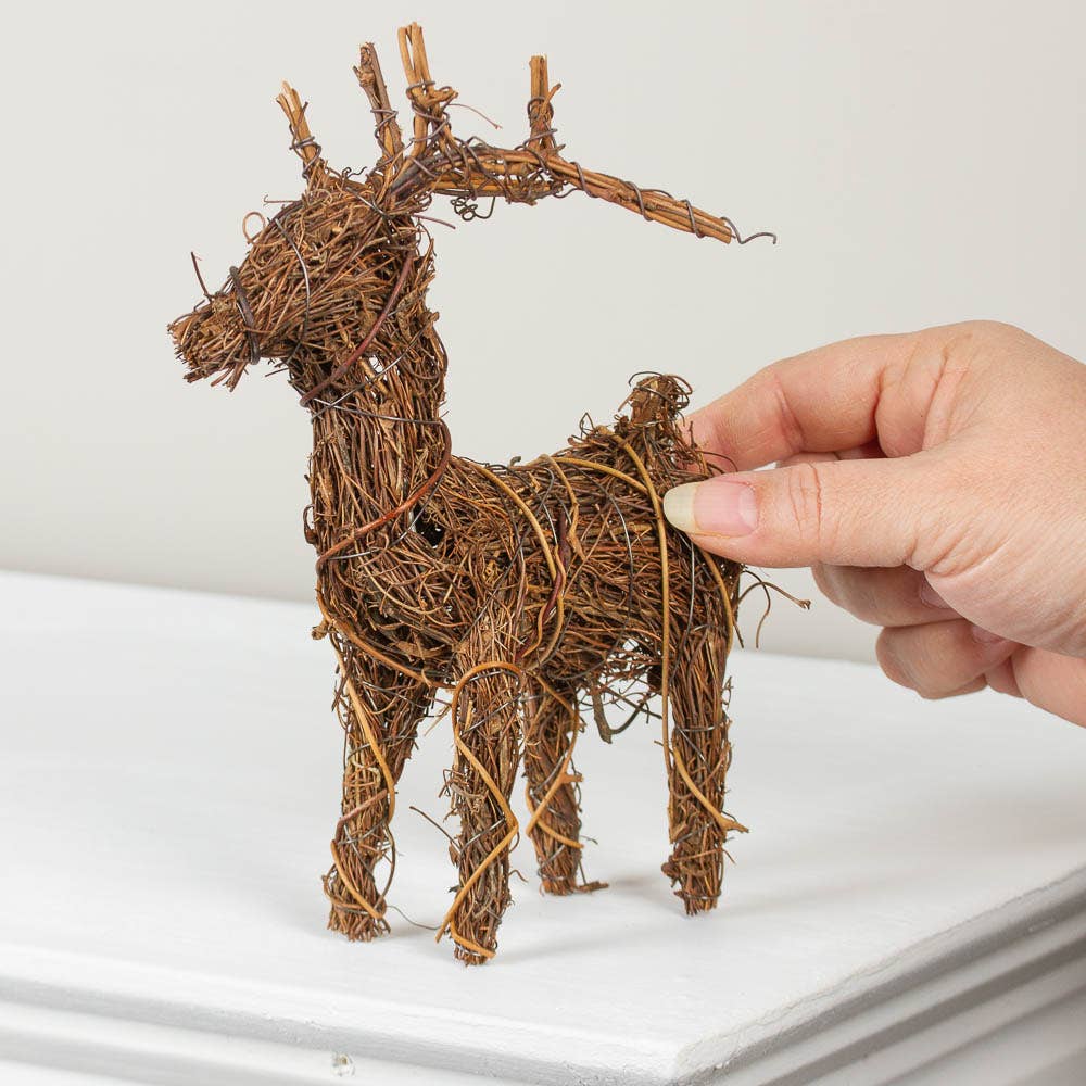 Factory Direct Craft – Decoração de Natal por atacado – Figura de Rena de Vime Natural de 8"3