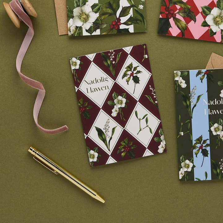 Catherine Lewis Design - Wholesale Christmas card - Nadolig Llawen - Carnivalesque -Cymraeg/Welsh Christmas Card3