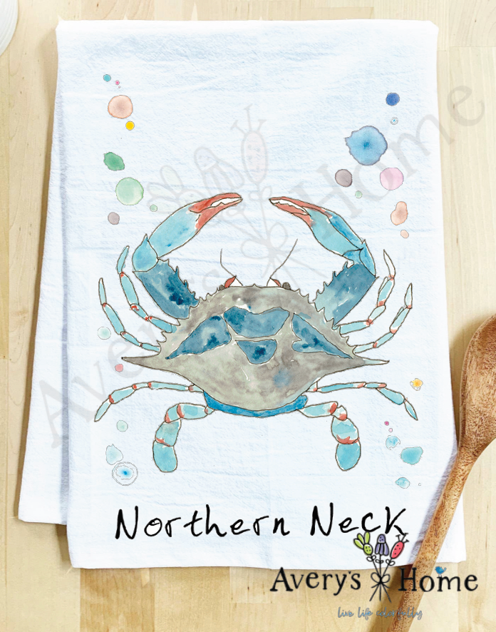 Avery's Home - Wholesale Tea Towel - Blue Crab Ocean Customizable Coastal Tea Towel26
