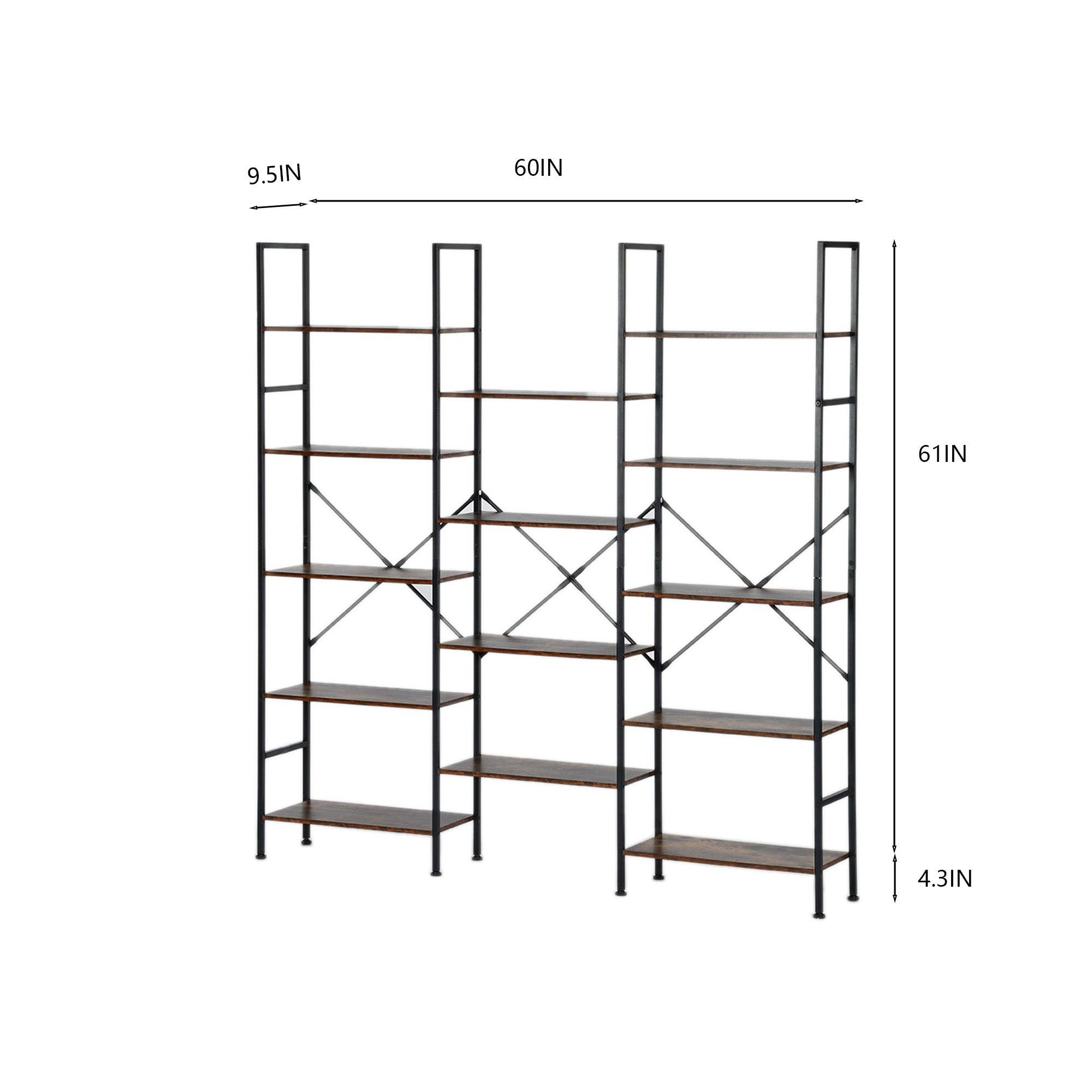 39F Inc. - Vente Bibliothèques - Étagère ouverte de style industriel avec plusieurs étagères1
