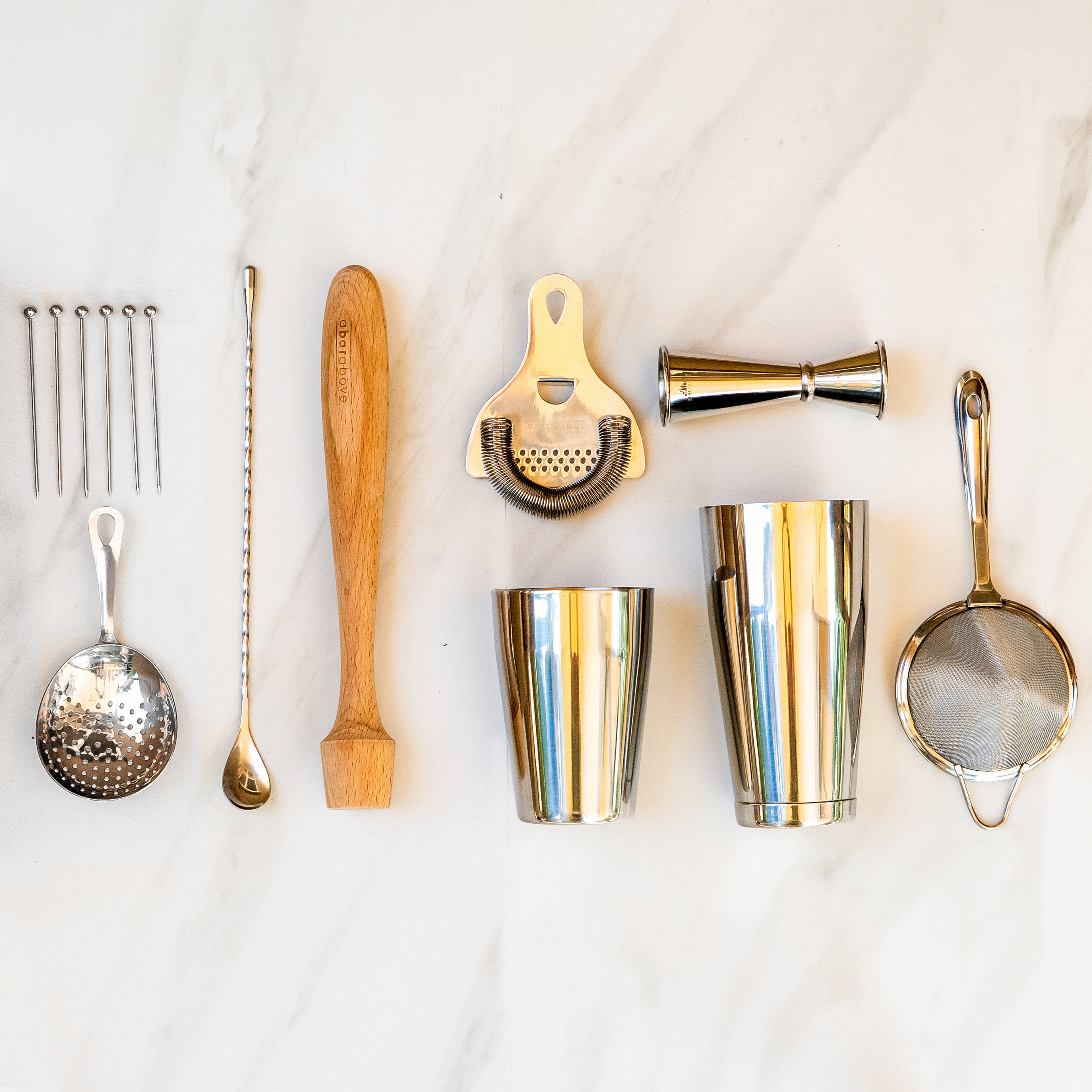 A Bar Above - Wholesale Bar Tool - Craft Bar Set/Mixologist Cocktail Kit, Stainless (14 Piece)3