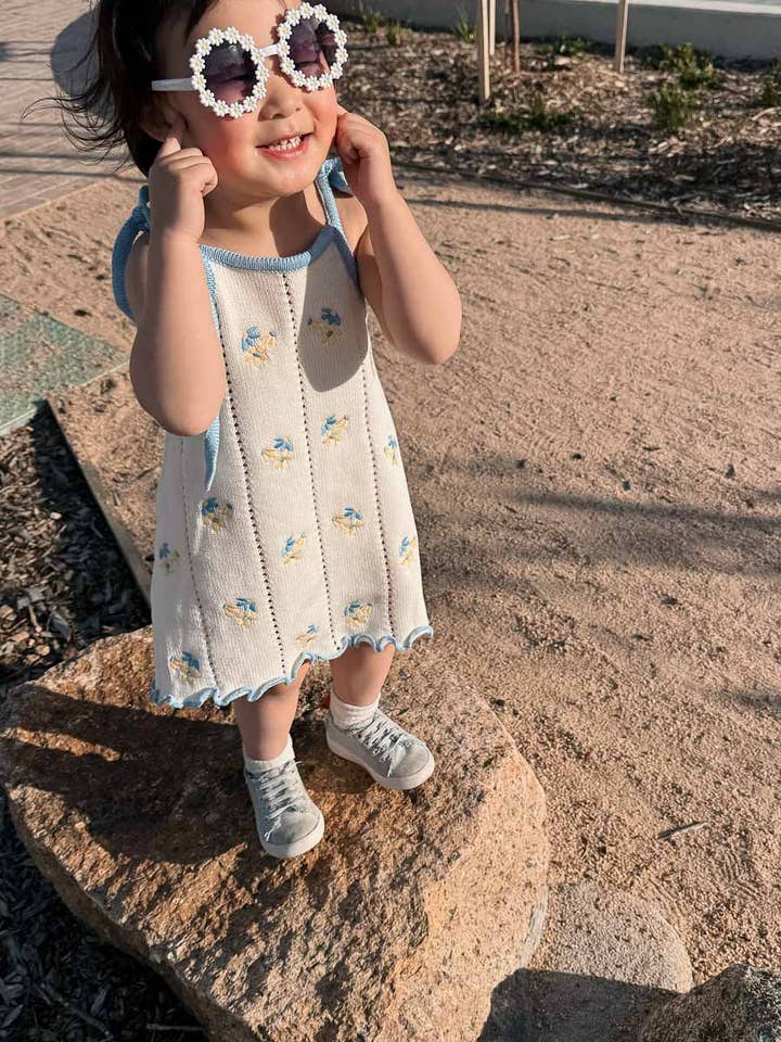 FRECKLES the label - Wholesale Dress - Kids - PRE-ORDER Bloom Pointelle Tie Dress | Pansy4