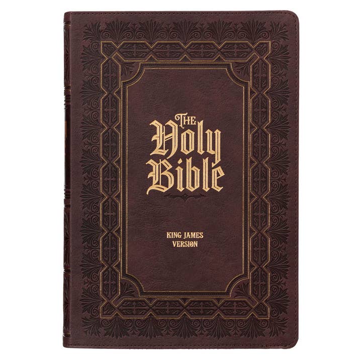 KJV Study Bible LP Faux Leather, Dark Brown for wholesale by Christian Art Gifts