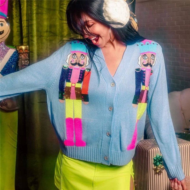 kycozy - Wholesale Knit Sweater - Women's - Glitter Cartoon Jacquard Sweater1