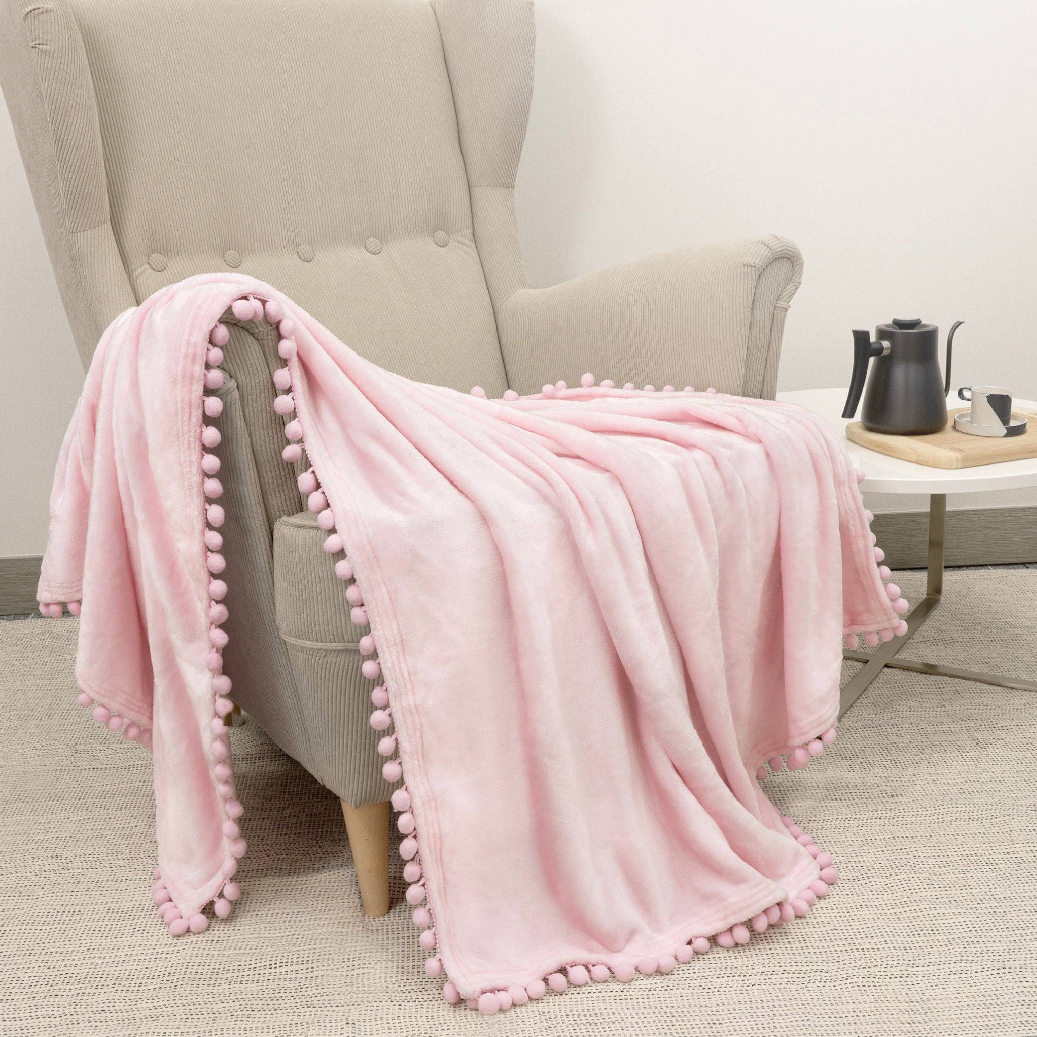 Pavilia – wholesale Prydnadsfilt – Filt med pompom-fransar130