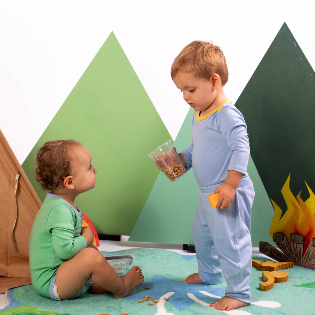 Arquia - Vente Body (sans pieds) – bébé - Body à manches longues en chambray bleu avec jaune5