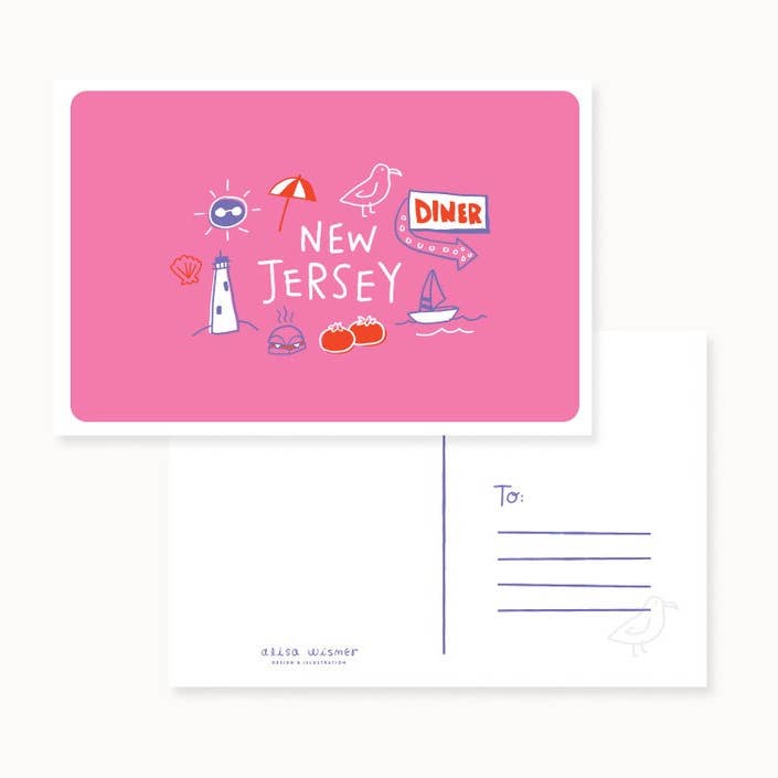 New Jersey vykort för wholesale av Hello Doodle