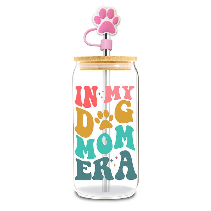Dog Mom Glass Water Bottle Set - 16 oz for wholesale by Streamline