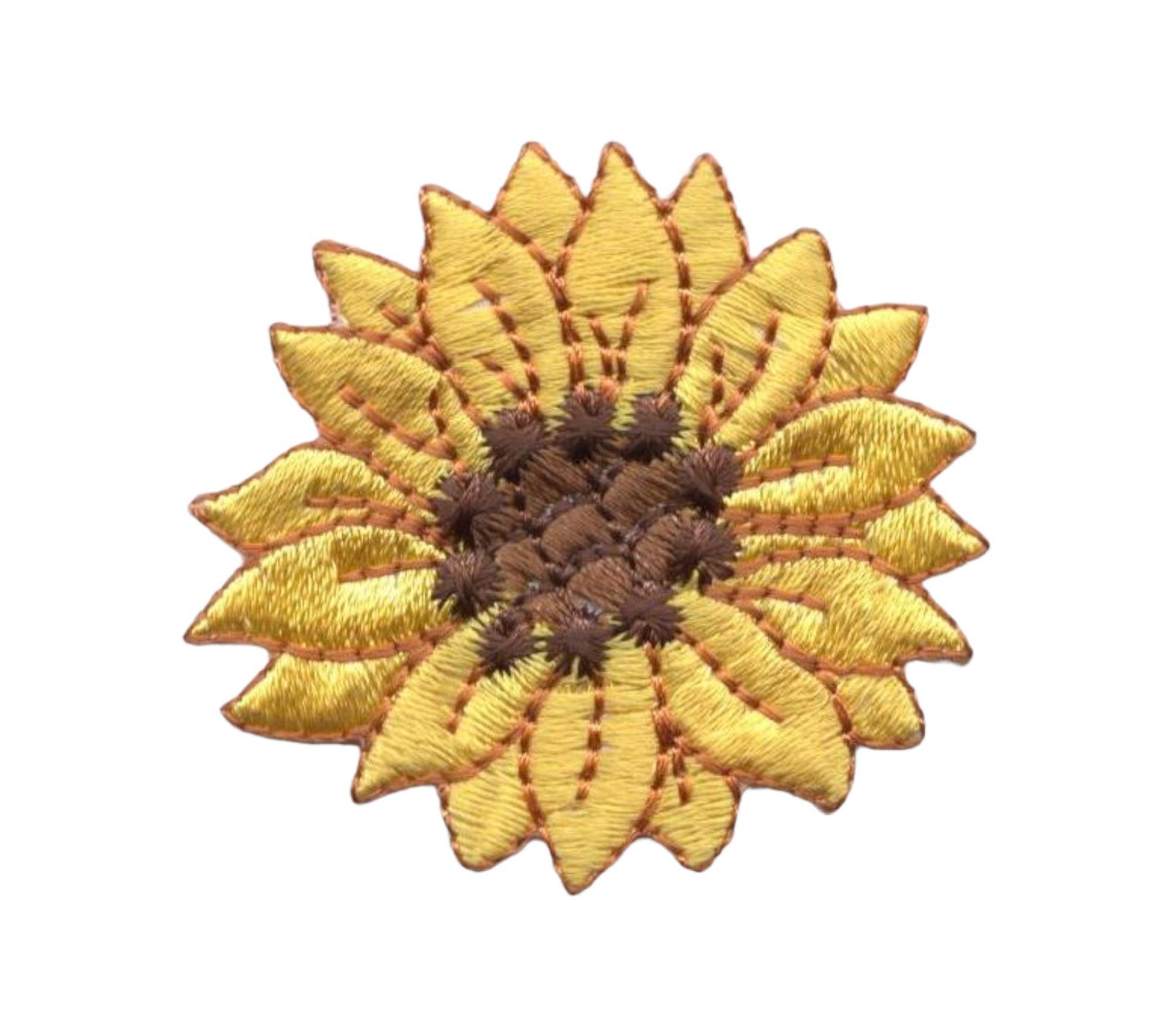 Wholesale Applique – wholesale Patch – 1.5" Sunflower, Flower, Embroidered, Iron on Patch