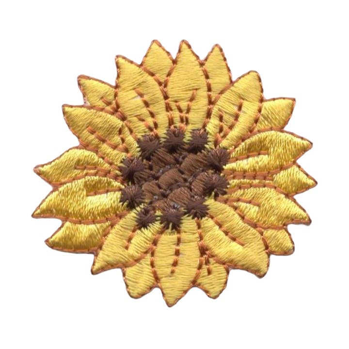 Wholesale Applique – wholesale Patch – 1.5" Sunflower, Flower, Embroidered, Iron on Patch0