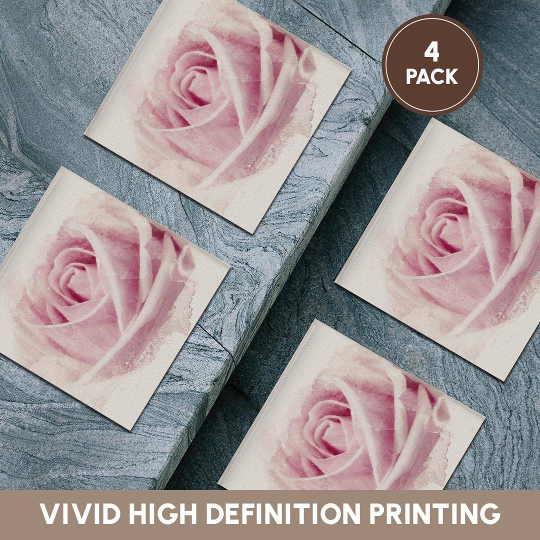 3dRose - Wholesale Coasters - 3dRose, Image Of Watercolor Pink Rose Art, Coaster5