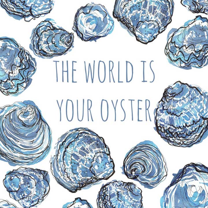 Biglietto d'auguri «The World is your Oyster» per la vendita all'ingrosso da parte di Port and Lemon