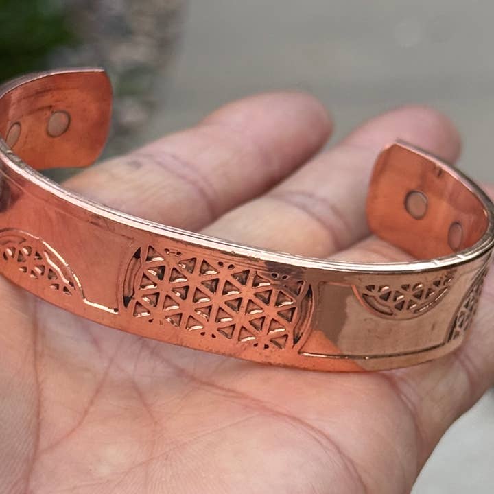 Lungta Imports - Wholesale Cuff Bracelet - Solid Copper Magnetic Therapeutic Bracelet – Adjustable 11