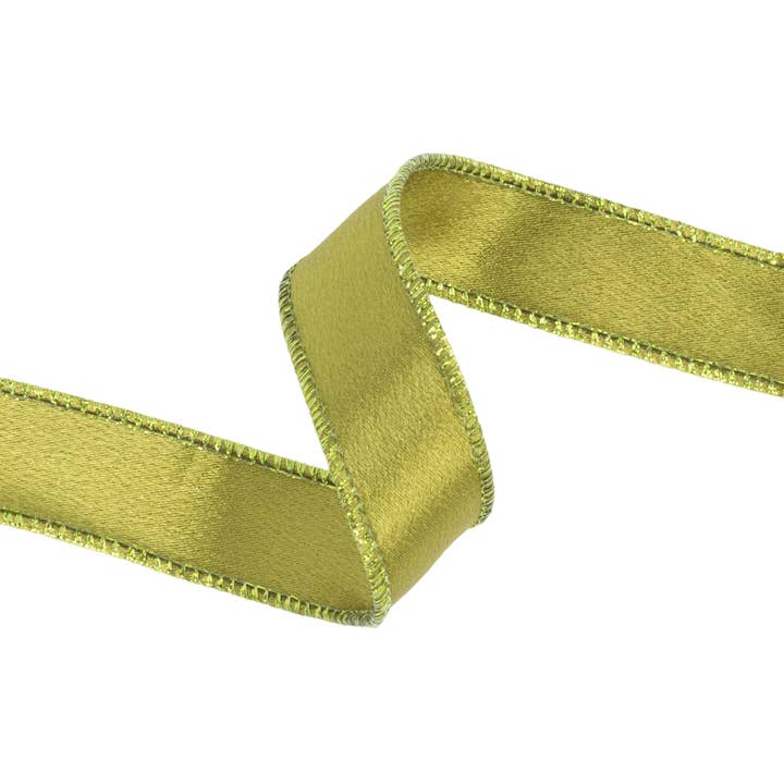 LA Ribbons Wholesale – wholesale Ribbon – Gift wrapping – 1" Wired Shimmer Satin Ribbon | Moss with Moss Backing | 10 Yard Roll
4