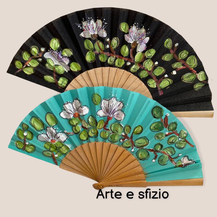 Arte e sfizio - Wholesale Handheld Folding Fan - Hand painted fans in fabric and wood12