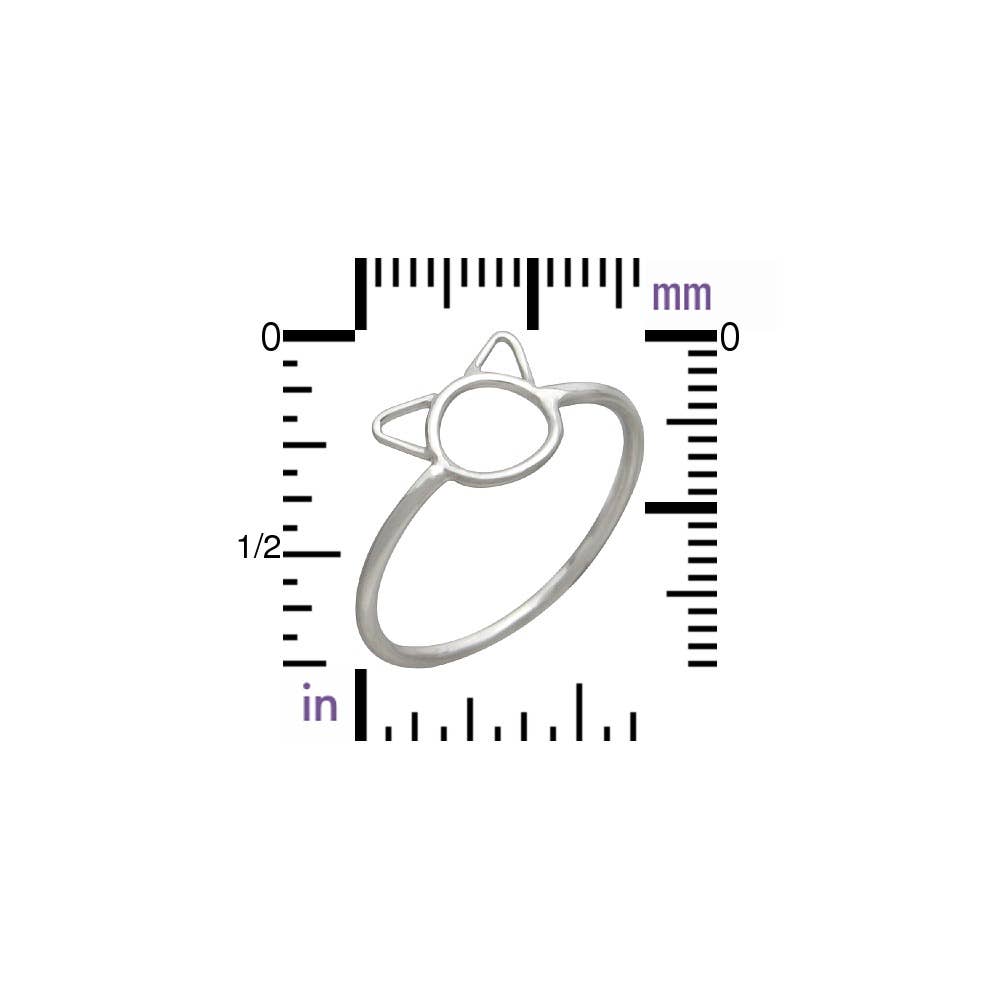 Nina Designs - Wholesale Band/Stacked Ring - Sterling Silver Small Cat Ring2