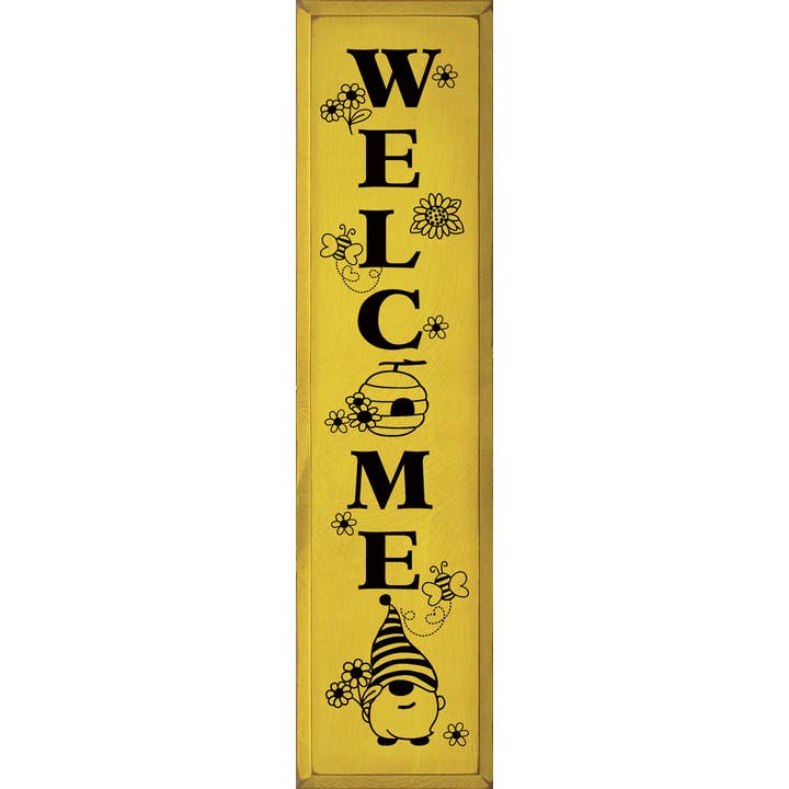 Velkommen Gnome (bikube som „O“) Lodret træskilt for engroshandel hos SAWDUST CITY