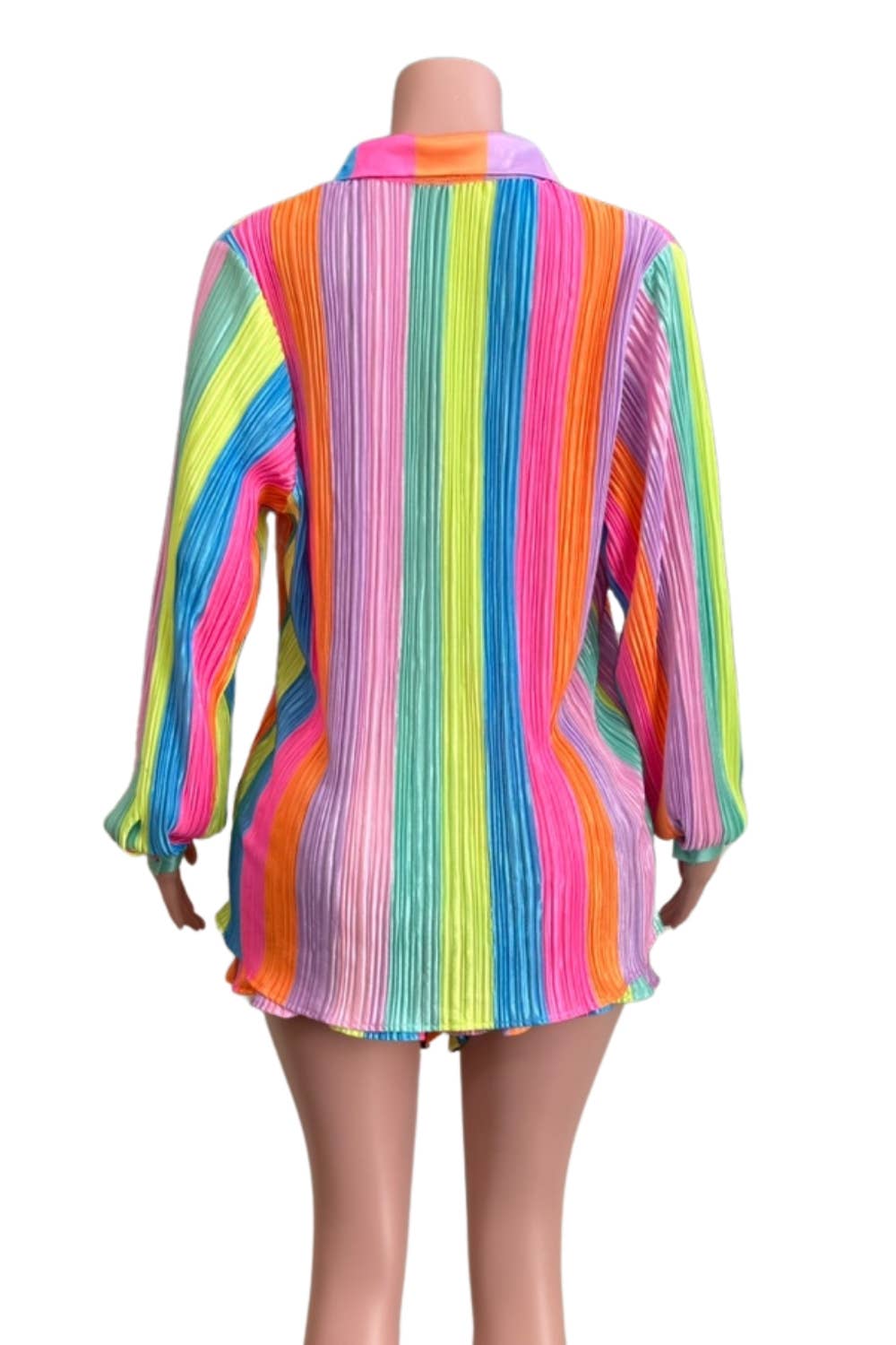 MULTI NC2032A Rainbow Pleated Two-Piece Set for wholesale on Faire3