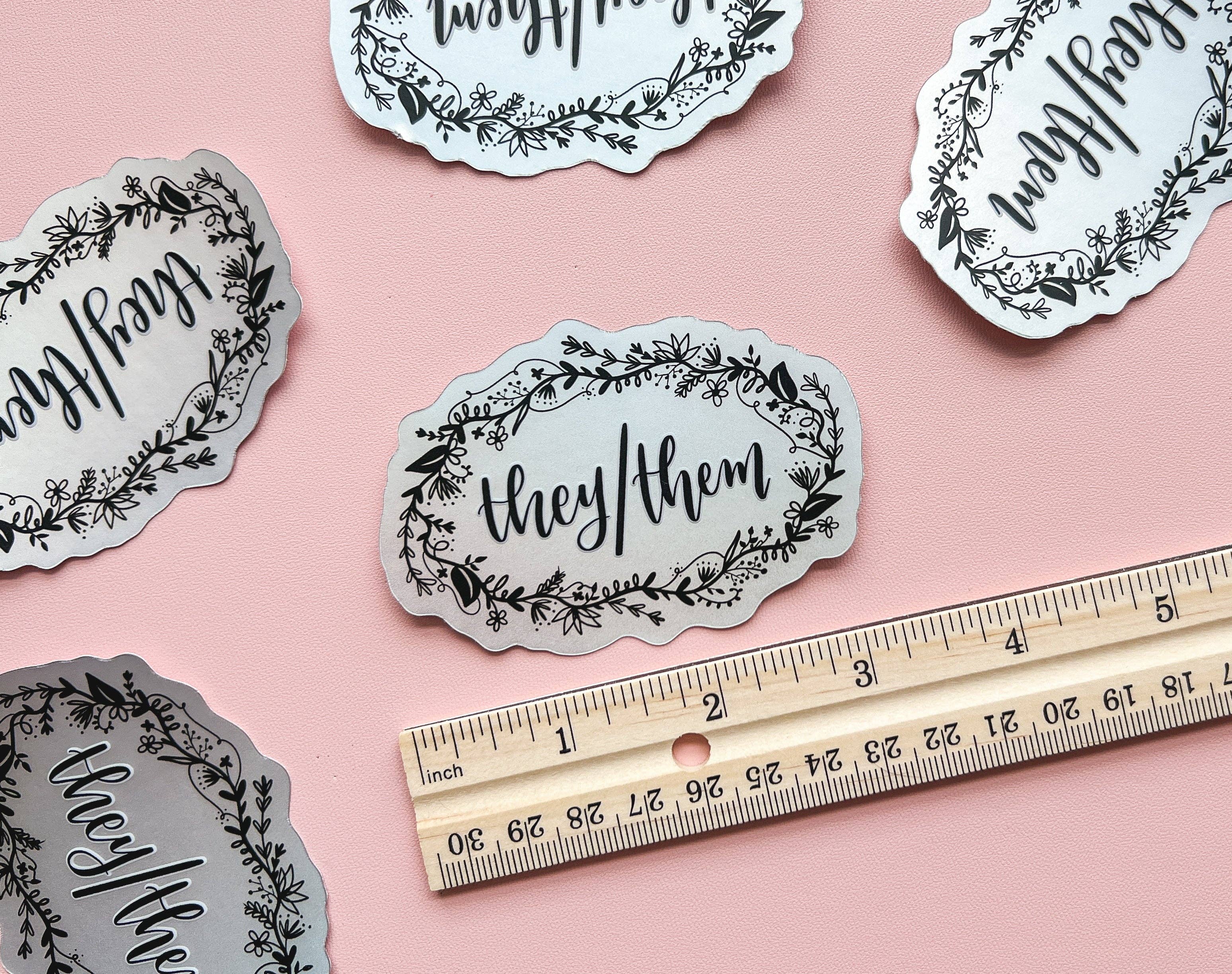 The Harpy Otter Co - Wholesale Sticker - They/Them Pronouns Sticker2