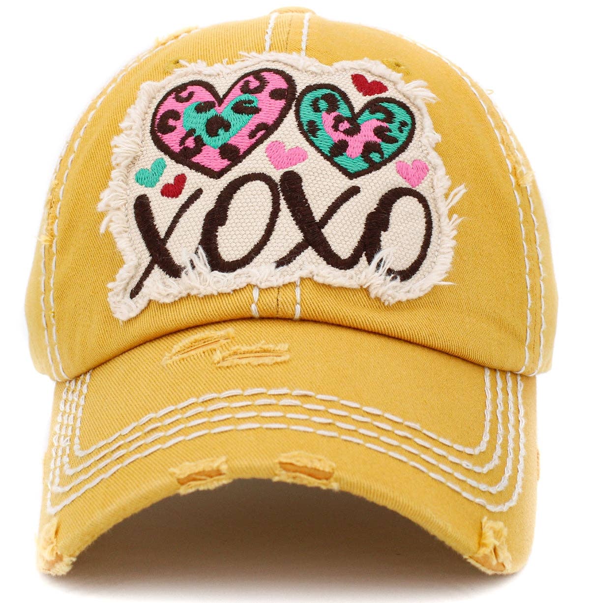 MiMi Wholesale - Wholesale Baseball Cap - Women's - KBV1411 "XOXO" Vintage Distressed Cotton Cap3