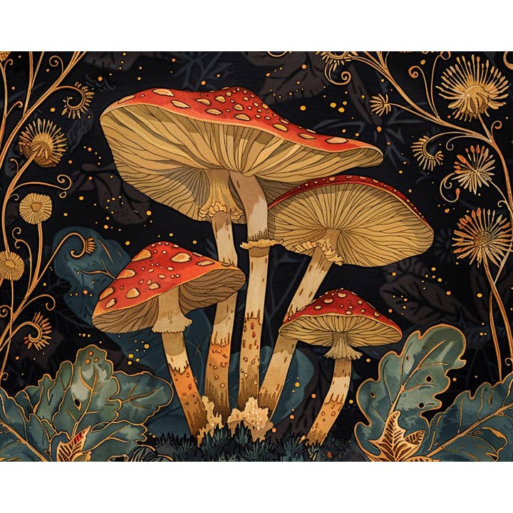 Mowbi – wholesale Art print – Art Nouveau Mushroom 8"x10" Art Print