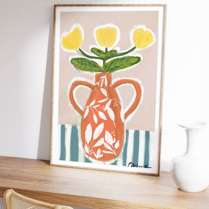 "Las Flores" Giclée Fine Art Print for wholesale by Pascale Berkowitz Studio Art