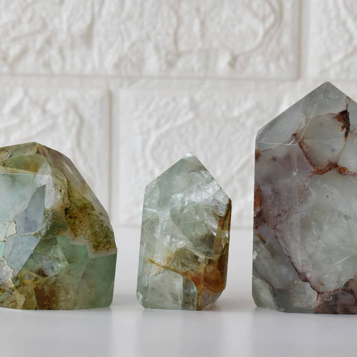 Soothing Crystals - Wholesale Spiritual Stone/Crystal - Natural Green Fluorite Points,Crystal Points Polished Points5