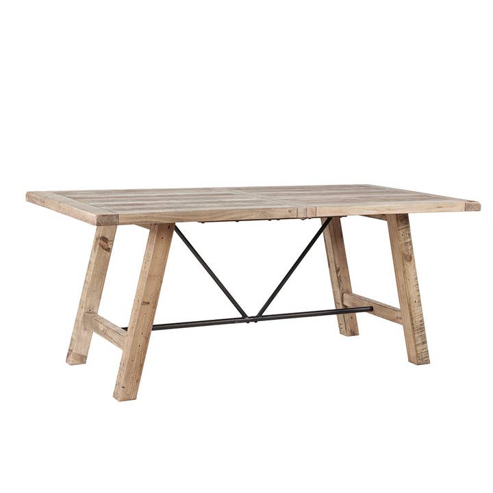 Olliix - Wholesale Side Table - Reclaimed Natural Wood Dining Table with Metal Support *