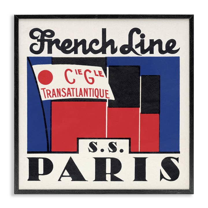 Banner Vintage SS Paris - Arte de Pared enmarcado para venta al por mayor de Stupell Industries