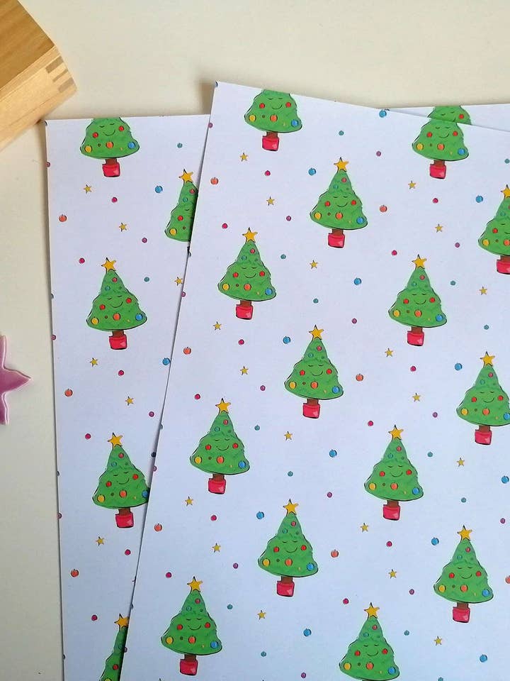 Christmas Tree Gift Wrap for wholesale by Doodle Keg