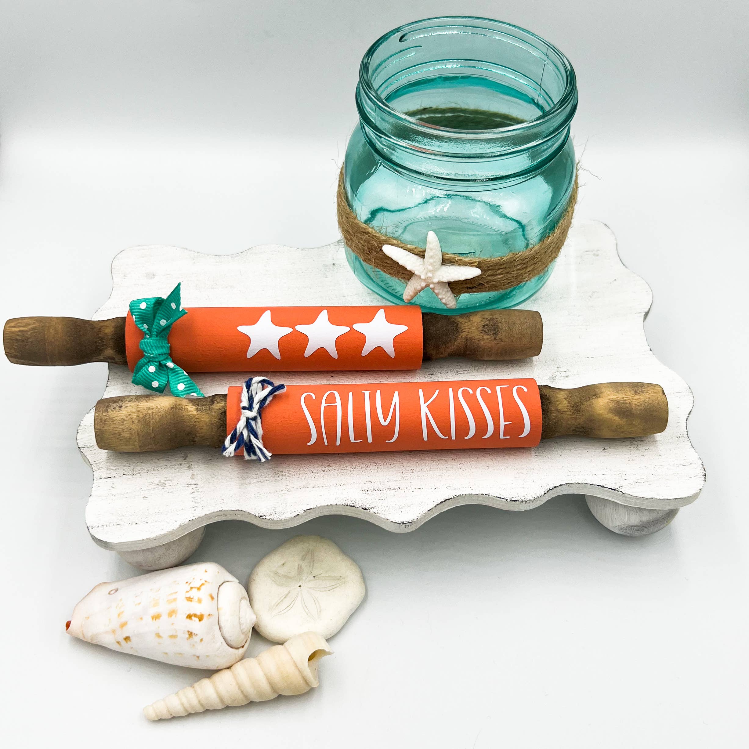 Ruaille Buaille Co - Vendita all'ingrosso Decorazioni da tavolo - Decorazioni da spiaggia | Vassoio nautico a più livelli | Decorazioni per la casa estiva4