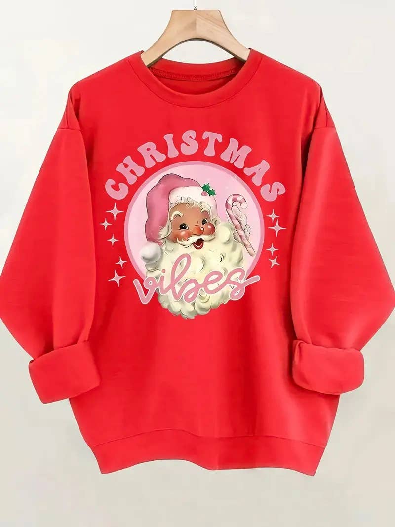 Rosa Clothing - Wholesale Sweatshirt - Women's - Merry & Bright christmas tree santa crew sweatshirt5