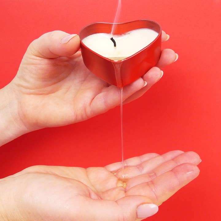 Clairjoie – wholesale Body balm/butter – Edible Massage Candle Strawberry Heart - Valentine's Box3