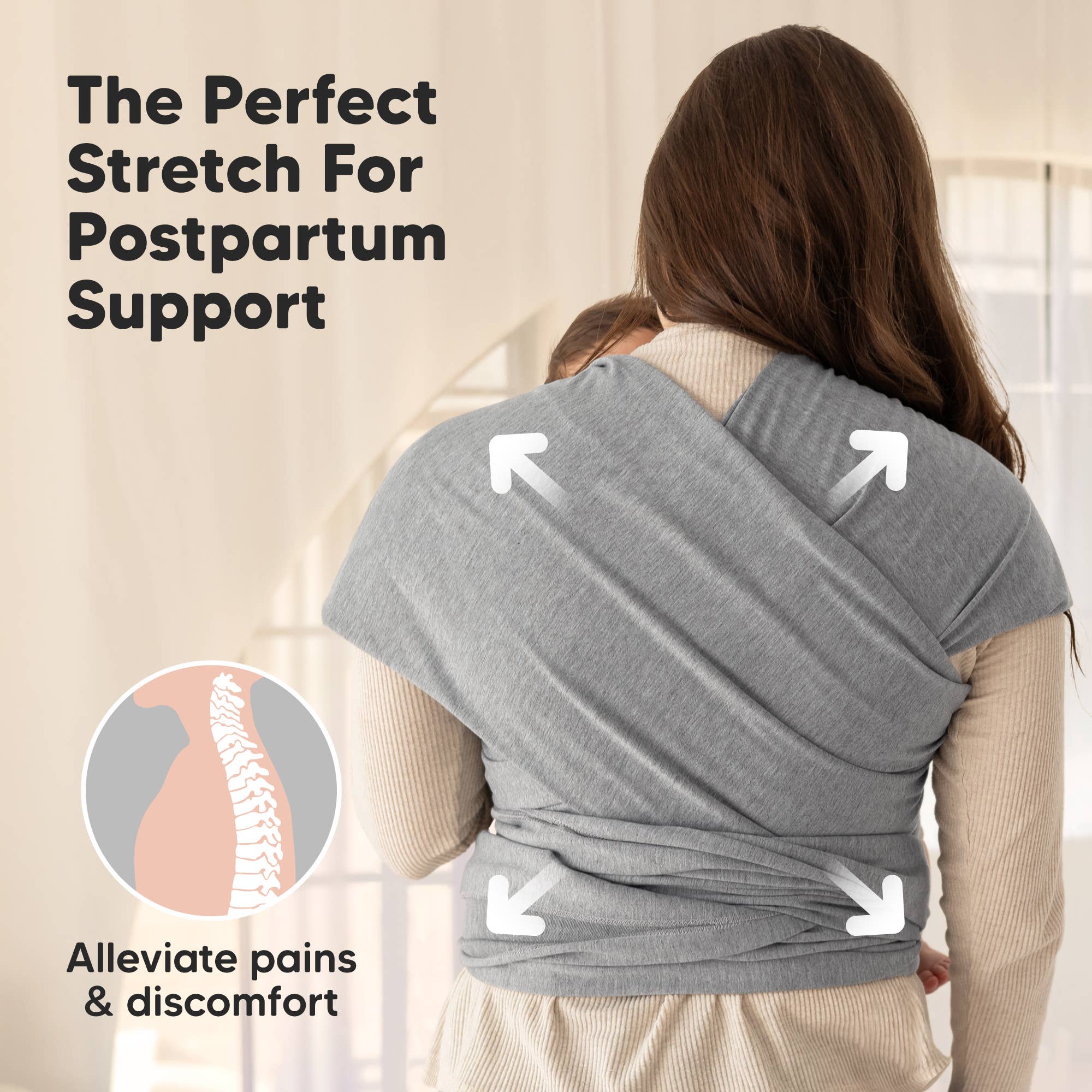 Classic Gray KeaBabies Original Baby Wrap Carrier for wholesale on Faire4