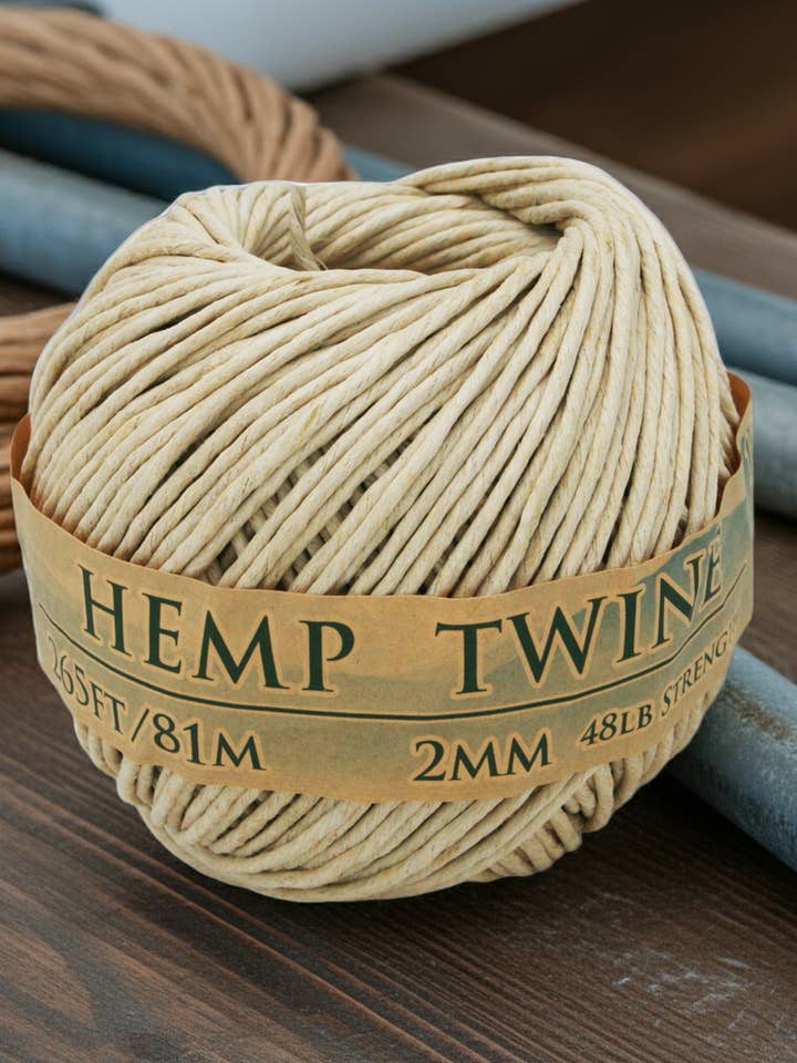 Hemptopia 2mm hemp twine 100% natural, 265ft for wholesale by Hemptopia
