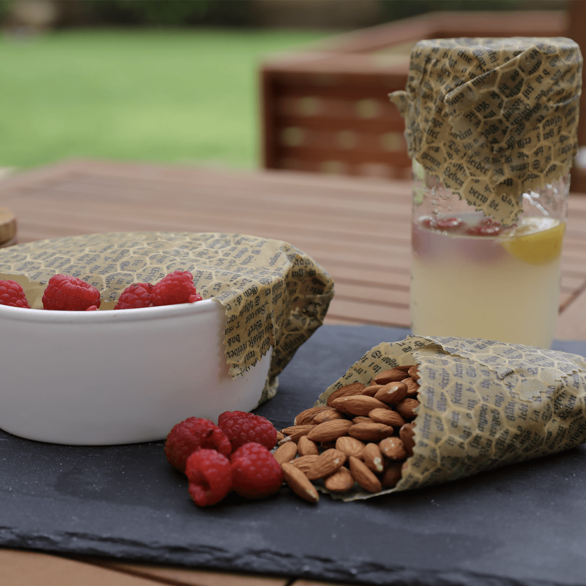 One Million Acres – wholesale Livsmedelsförvaring omslag/väska – Återanvändbar ekologisk bivax Foodwrap Set2