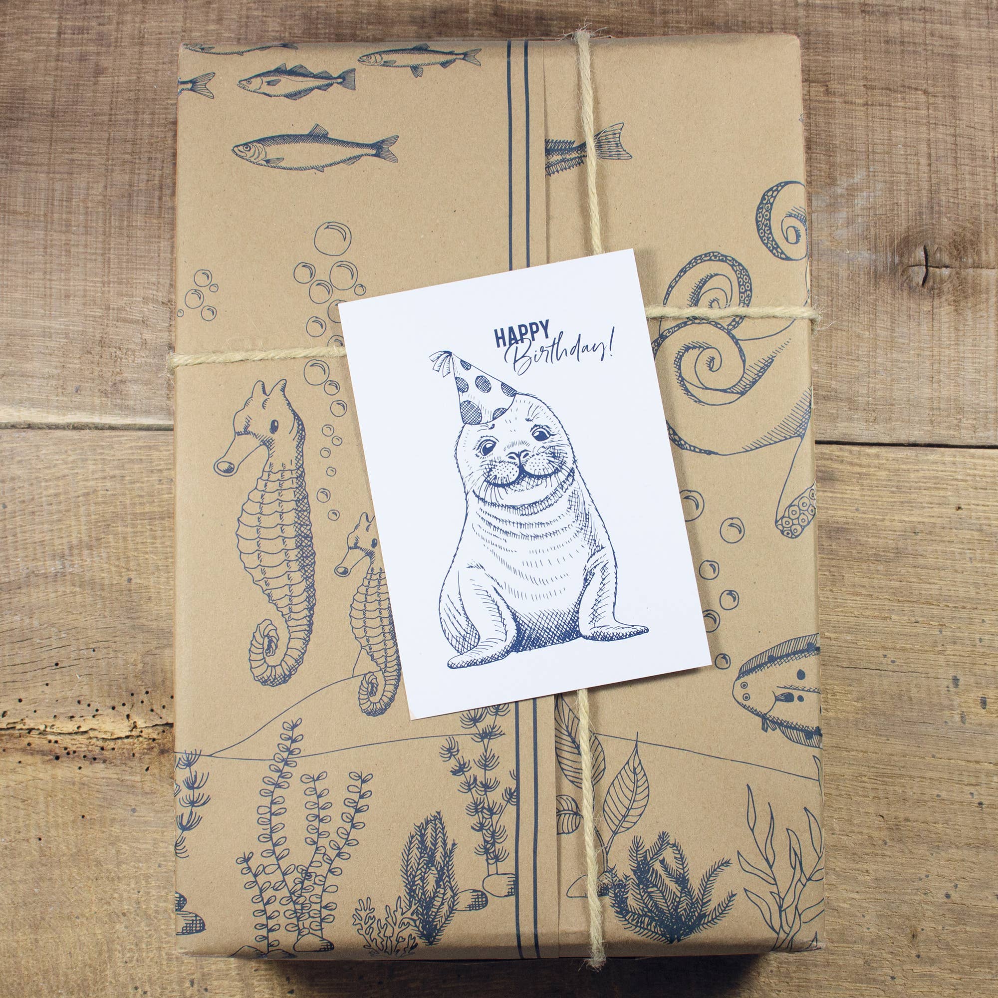 Bow & Hummingbird - Wholesale Birthday Card - Postcard Happy Birthday Seal made from recycled paper2