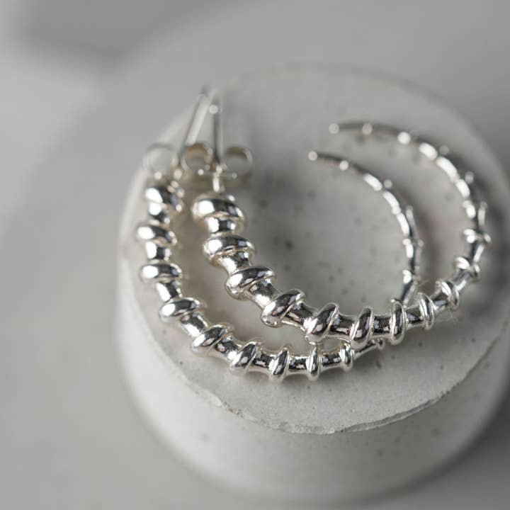 Gazelle Collection Silver Statement Large Hoop Earrings for wholesale by BOO jewellery