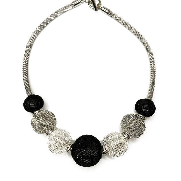 Collar de malla con cuentas redondas graduadas de malla. para venta al por mayor de Erica Zap Designs