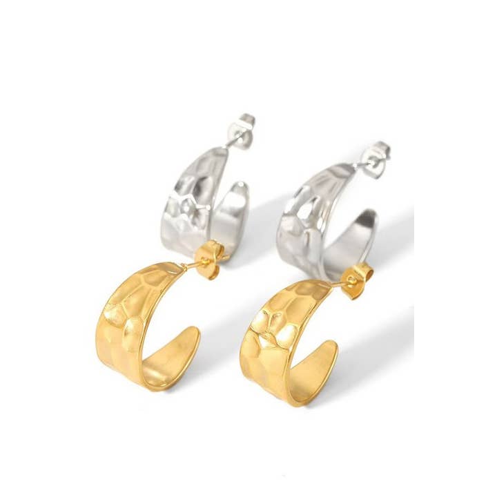 JOSSLYN by wall to wall - Wholesale Hoop Earrings - 18K STAINLESS STEEL WATERPROOF TARNISH FREE HOOPS | 40E333