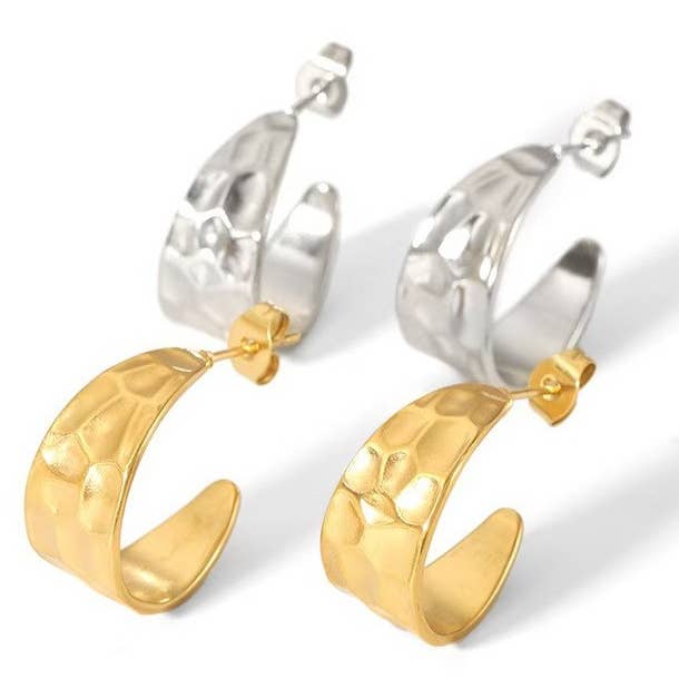 JOSSLYN by wall to wall - Wholesale Hoop Earrings - 18K STAINLESS STEEL WATERPROOF TARNISH FREE HOOPS | 40E3330