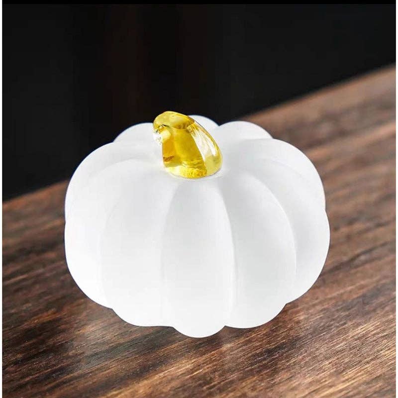 Gohobi （We cover U.S. import duties） - Wholesale Decorative Tabletop Object - Gohobi Pate de Verre Pumpkin Halloween Glass Ornament Teapot Lid Stand Paperweight2