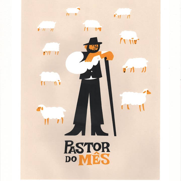 Siebdruck auf Papier - Pastor Of The Month für den Großhandel von Matilde Beldroega