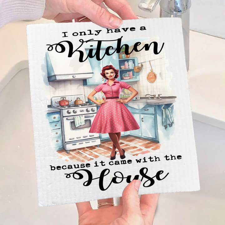 Avery Lane Gifts - Wholesale Dishcloth - Kitchen Came with the House Funny SWEDISH DISH CLOTH0