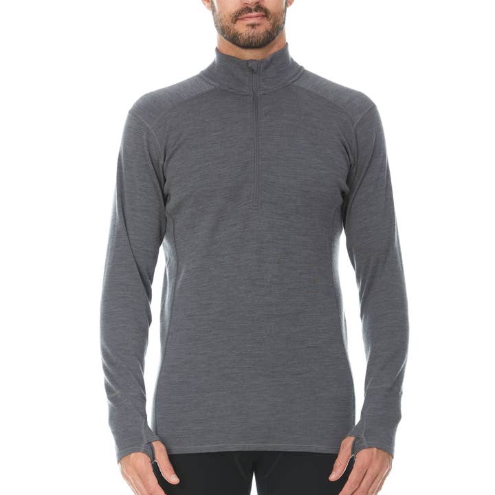 Mittelschwerer Herren-Wollpullover mit 1/4-Reißverschluss - 100 % Merinowolle für den Großhandel von Minus33 Merino Wool