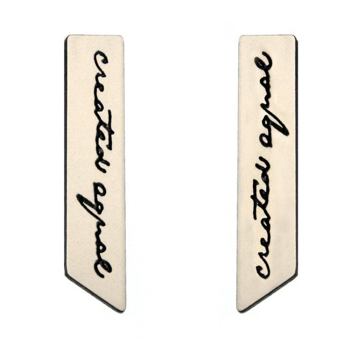 'Onderschapen Gelijk' Oorbellen - Lincolns Handschrift - Gettysburg Address voor wholesale door Bold Standard