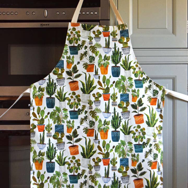 Freya Snow - Wholesale Apron - Houseplants Cotton Apron0