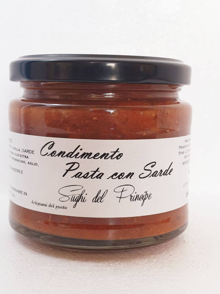 Pasta sauce with sardines for wholesale by Sughi del Principe artigiani del gusto