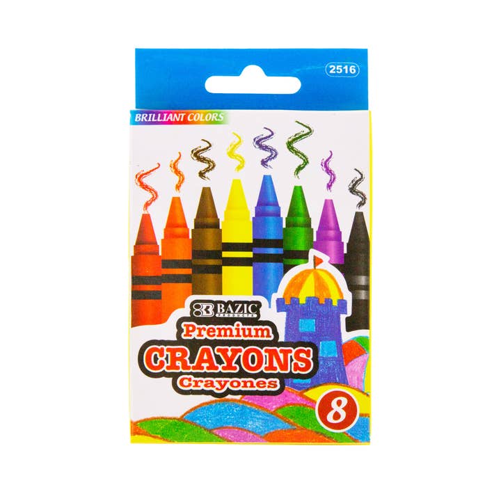 Premium Crayons 8 Color for wholesale by BAZIC Products
