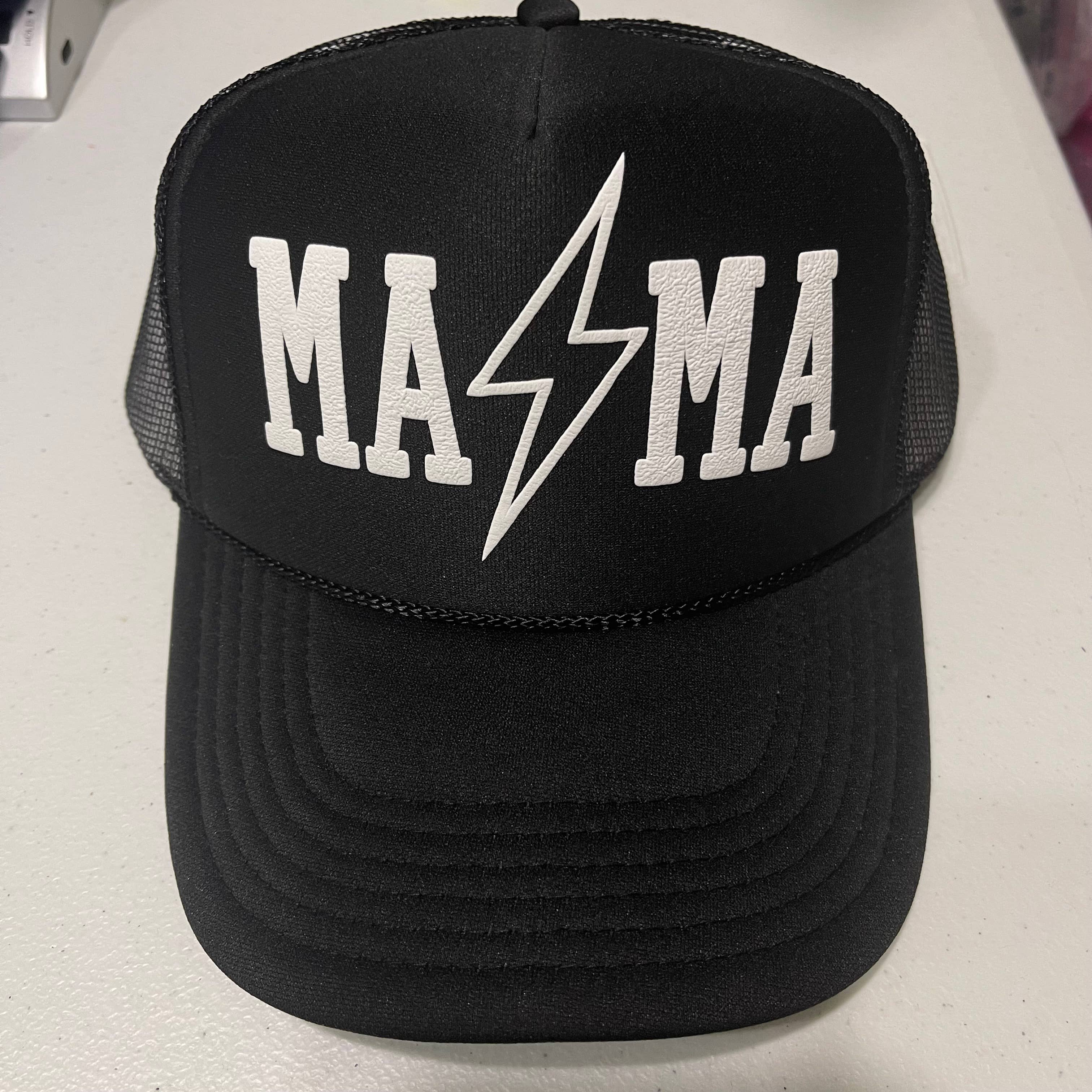 Happi Style - Wholesale Trucker Hat - Women's - Mama Lightening Bolt Trucker Hat | Black2